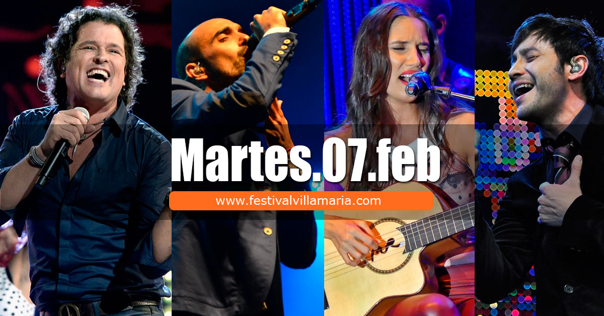Grilla Artistas Festival Villa Maria Martes 7 de Febrero de 2017
