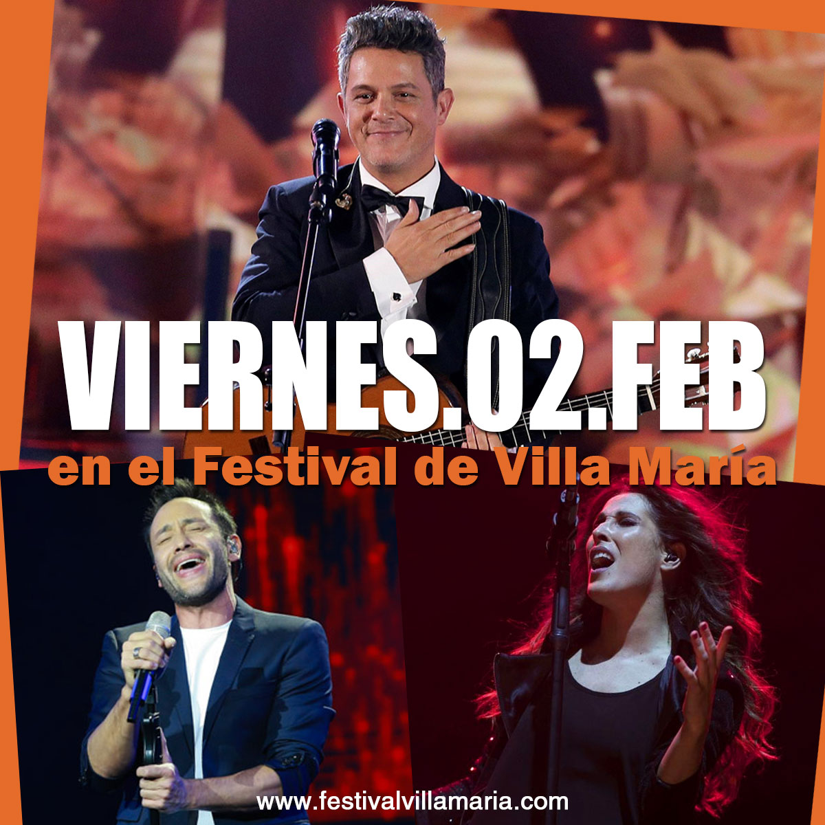 Grilla Artistas Festival Villa Maria Viernes 2 de Febrero de 2018