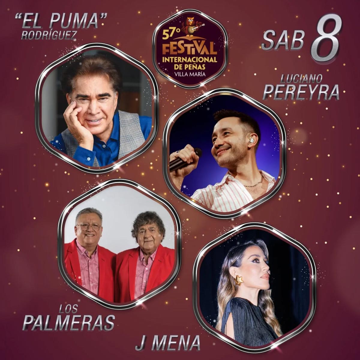 Grilla Artistas Festival Villa Maria Sábado 12 de Febrero de 2025